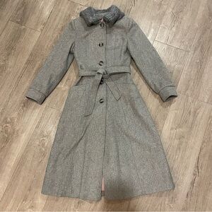 Vintage Canadian Made Princess Grey Wool blend Coat with Large Collar
